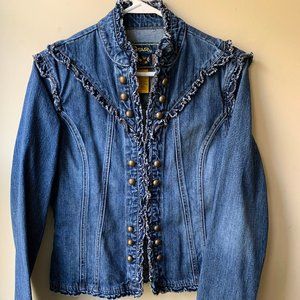 Denim Jacket with ruffles